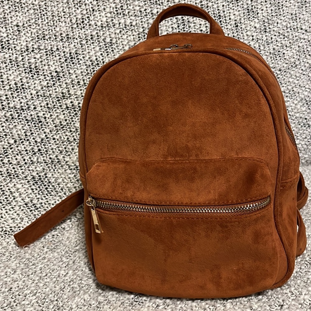 Faux suede backpack